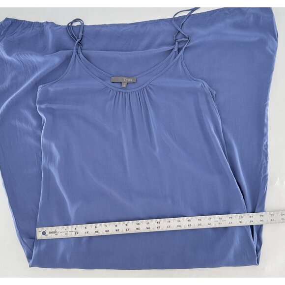 TYSA Long Perfect Adjustable Strap Blue Maxi‎ Dress Sz 3 Minimal Boho Flowy USA - Picture 8 of 8